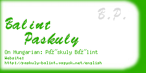 balint paskuly business card